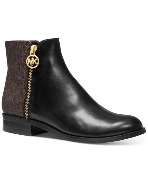 michael kors lainey boots|Michael Kors Leather Lainey Flat Booties .